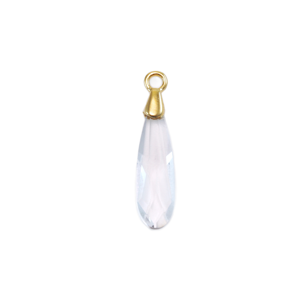 Charms & Solderable Accents Swarovski Raindrop Pendant Gold - Crystal